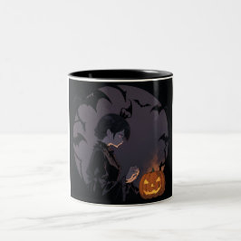 halloween-flicka Två-Tonad mugg