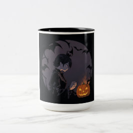 halloween-flicka Två-Tonad mugg