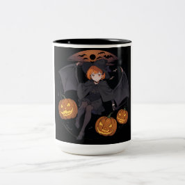 halloween-flicka Två-Tonad mugg