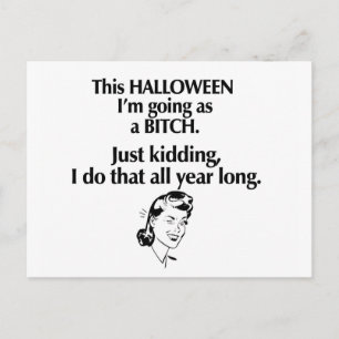 halloween-flicka vykort