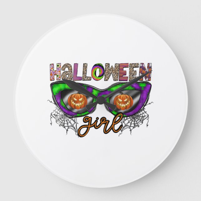 Halloween Flickan Stor Klocka (Framsida)