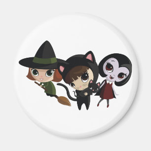Halloween flickor magnet