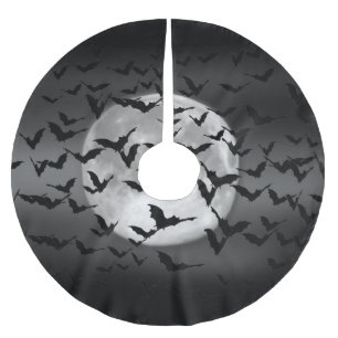 Halloween Flies Fladdermöss och Full Moon Julgransmatta Borstad Polyester