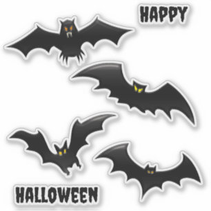 Halloween Flies Fladdermus Klistermärken