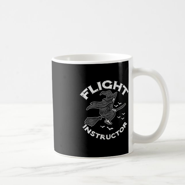 Halloween Flight Instructor Witch Funny Costume Wo Kaffemugg (Höger)