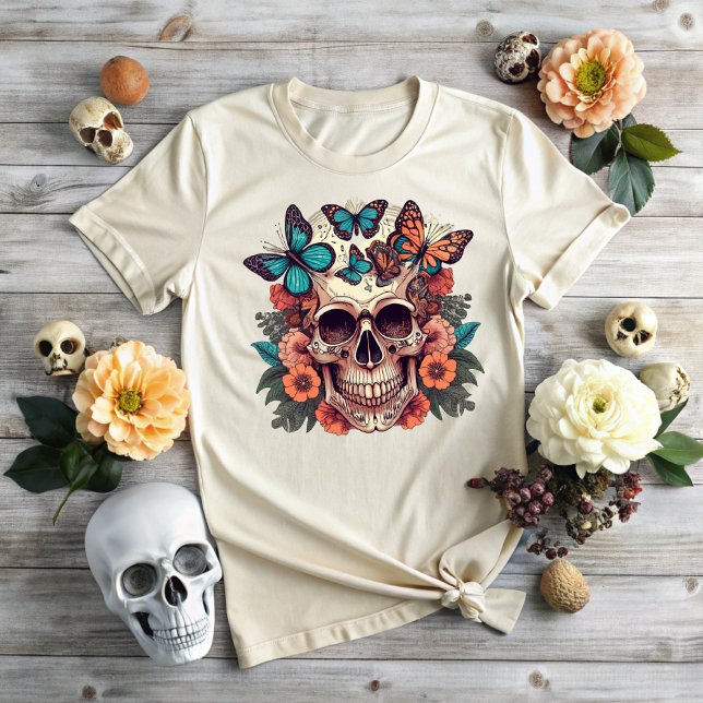 Halloween Floral Skull T Shirt (Skapare uppladdad)