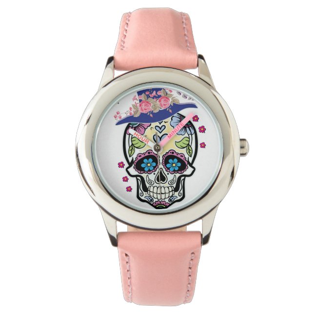 Halloween Flower Skull Armbandsur (Framsida)