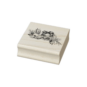 Halloween Flowers med Skull och Pumpkin Stämpel