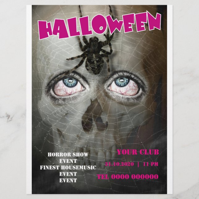 halloween flyer poster skull (Framsidan)