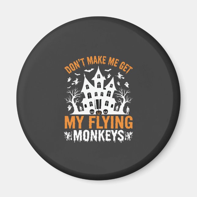 Halloween Flygande apor Spökhus Grafik Magnet (Framsidan)