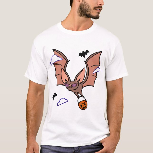 Halloween flygande fladdermus söt t shirt (Framsida)