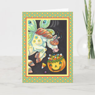 HALLoween FLYGANDE HÄST CANDY CORN Helgkort