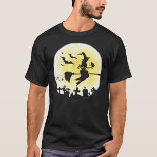 Halloween-flygande väska med Fladdermöss som är vä T Shirt