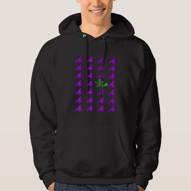 Halloween-flygande Witches Way Witch Witch Hoodie (Framsida)