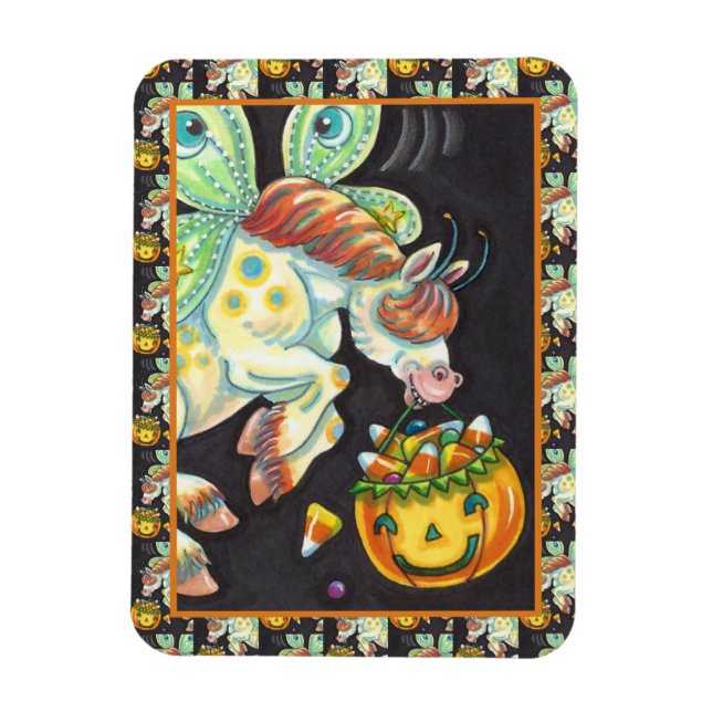 HALLOWEEN FLYING HORSE CANDY CORN MAGNET (Vertikal)