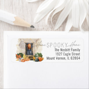 Halloween Flytta Announcement Returadress Etikett