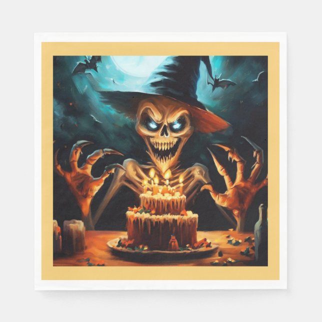 Halloween - födelsedag 6 pappersservett (Framsidan)