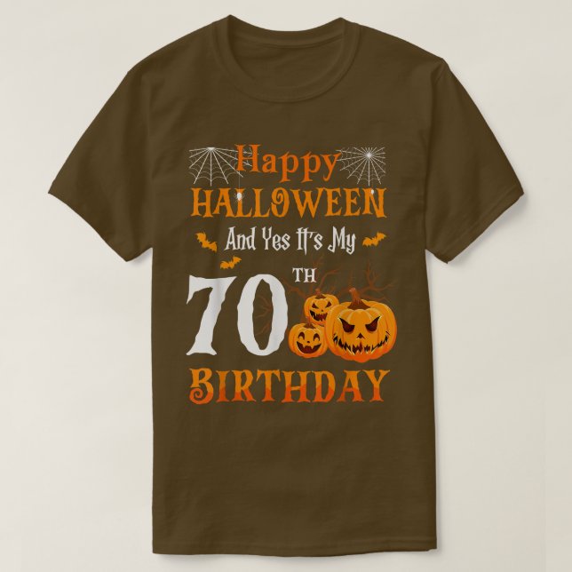 Halloween-födelsedag 70 år gammal 70:e Pappa Nana- T Shirt (Design framsida)