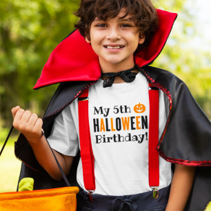 Halloween Födelsedag Anpassad Ålder Barn Orange Sv T Shirt