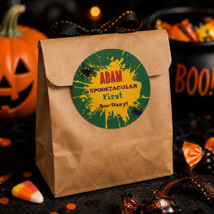 Halloween Födelsedag Barnkalas Halloween  Runt Klistermärke