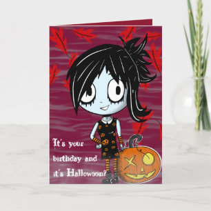 Halloween födelsedag helgkort