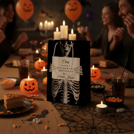 Halloween Födelsedag Kuslig Skelett Svart Anpassad