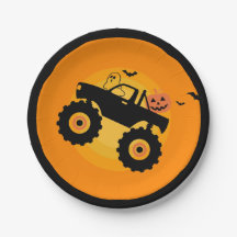 Halloween födelsedag Monstertruck Spöke Pumpa flad