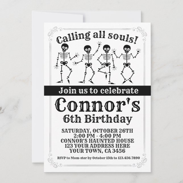 Halloween-födelsedagen Inbjudningar (Framsida)