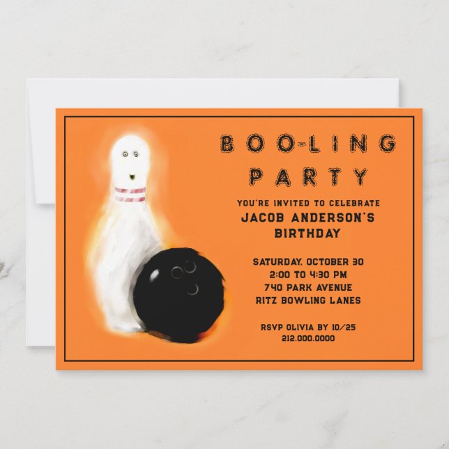Halloween Födelsedags Bowlingfest Inbjudningar (Framsida)