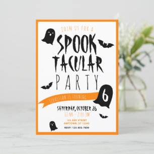 Halloween Födelsedags Spooktacular Spöken och Flad Inbjudningar