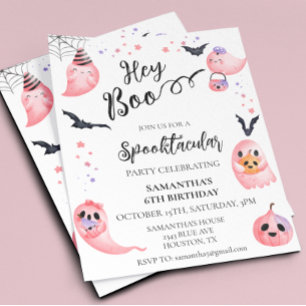 Halloween Födelsedagsfest Barn Hej Spöke Rosa Spök