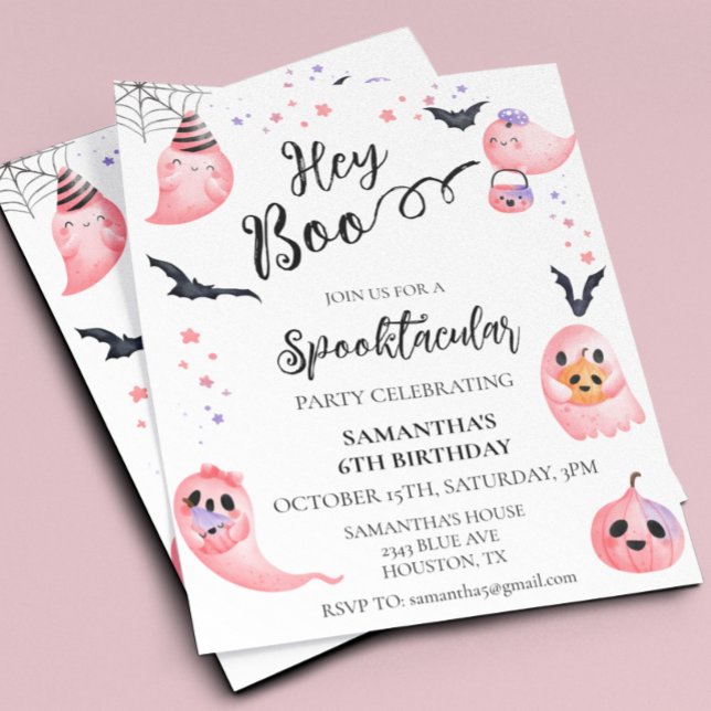 Halloween Födelsedagsfest Barn Hej Spöke Rosa Spök (Skapare uppladdad)