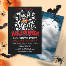 Halloween-födelsedagsfest eller bus eller godis
