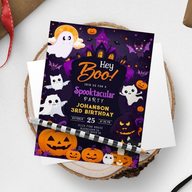 Halloween Födelsedagsfest Firande Inbjudningar (Halloween Birthday Party Celebration Invitation )
