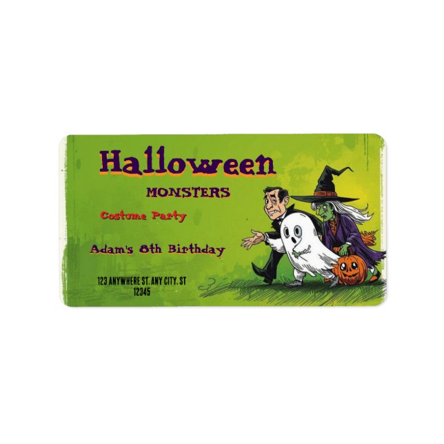 Halloween Födelsedagsfest för barn Halloween  Adressetikett (Framsidan)