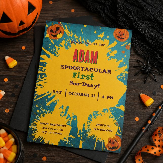 Halloween Födelsedagsfest för barn Halloween  Inbjudningar (Skapare uppladdad)
