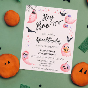 Halloween Födelsedagsfest för barn Hey Boo Rosa Sp