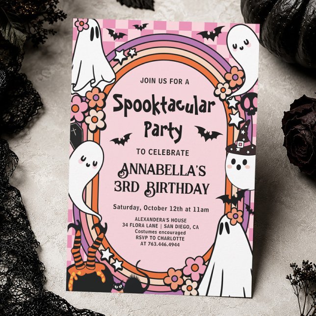 Halloween Födelsedagsfest För Barn Inbjudningar (Skapare uppladdad)
