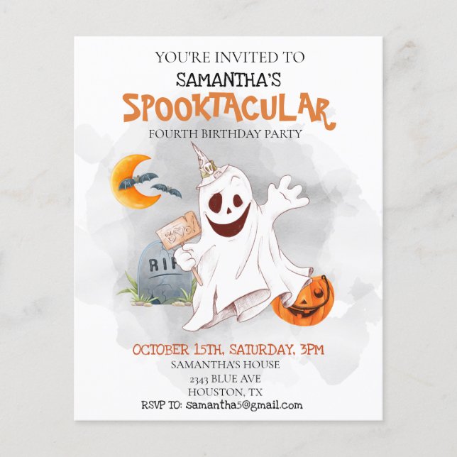 Halloween Födelsedagsfest för Barn Spökstjärna Gho (Framsida)