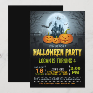 Halloween Födelsedagsfest inbjudan