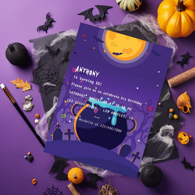 Halloween Födelsedagsfest inbjudan (Skapare uppladdad)
