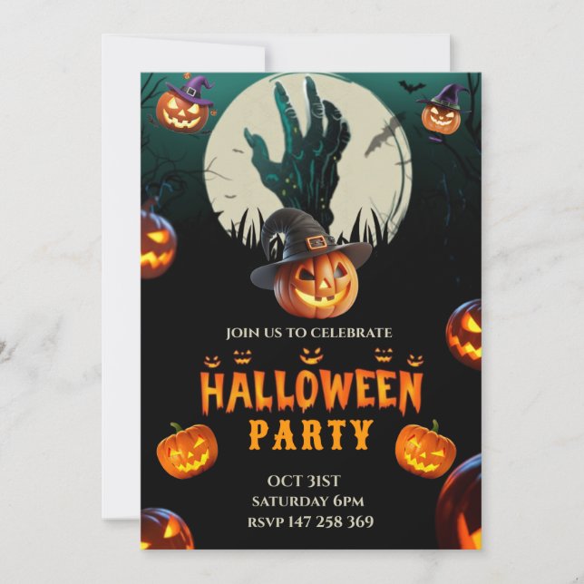 Halloween Födelsedagsfest Inbjudan  (Framsida)