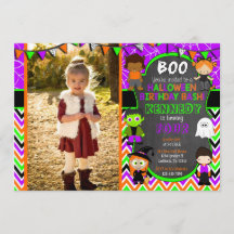 Halloween Födelsedagsfest inbjudan med Bild