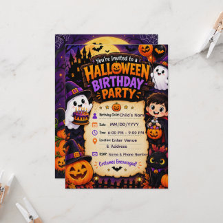 Halloween Födelsedagsfest Inbjudan | Skräckinjagan