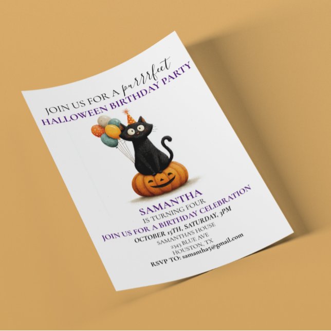 Halloween Födelsedagsfest Kids Black Cat (Skapare uppladdad)