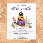 Halloween Födelsedagsfest Kids Cake Treats Sweets<br><div class="desc">En design per lakan. Budgetinbjudningar innehåller inte kuvert. Den här designen kan vara personlig i det område som tillhandahålls genom att ändra fotot och/eller text. Du kan också anpassa den genom att klicka på Anpassa den här mallen och sedan välja klicka för att anpassa ytterligare alternativ och ta bort eller...</div>