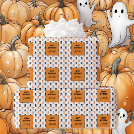 Halloween Födelsedagsfest Lägg till Namn Kids Presentpapper