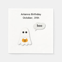 Halloween-Födelsedagsfest | Minimal Ghost-design Pappersservett