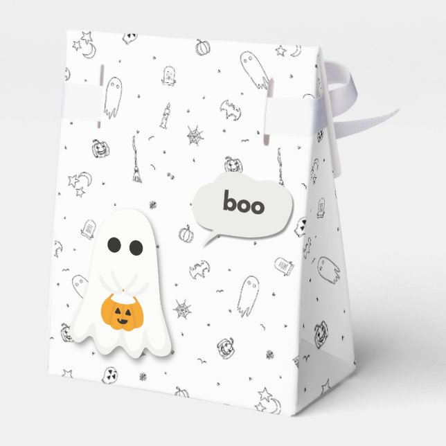 Halloween-Födelsedagsfest | Minimal Ghost-design Presentaskar (Baksidan Sidan)