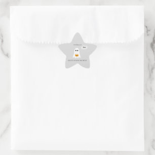 Halloween-Födelsedagsfest Minimal Ghost-design Stjärnformat Klistermärke